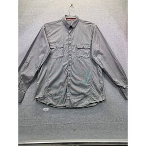 Provogue Womens Grey Micro Stripe Button Down Shirt Long Sleeve Size M